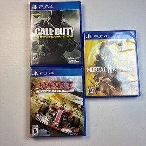 PlayStation 4 (3 Game Lot) -Mortal Kombat, Call of Duty, Speed 3  PS4